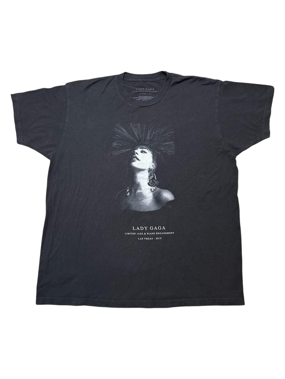 Lady Gaga 2019 Limited Jazz & Piano Las Vegas Residency Black Cotton T-Shirt XL
